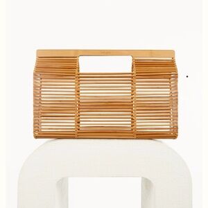 Cult Gaia Top Handle Bamboo Bag NWT Natural